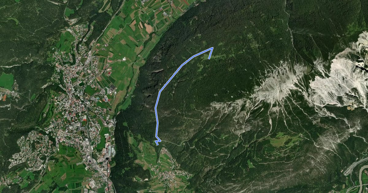 Маршрут Karröster Alm на спутниковом снимке