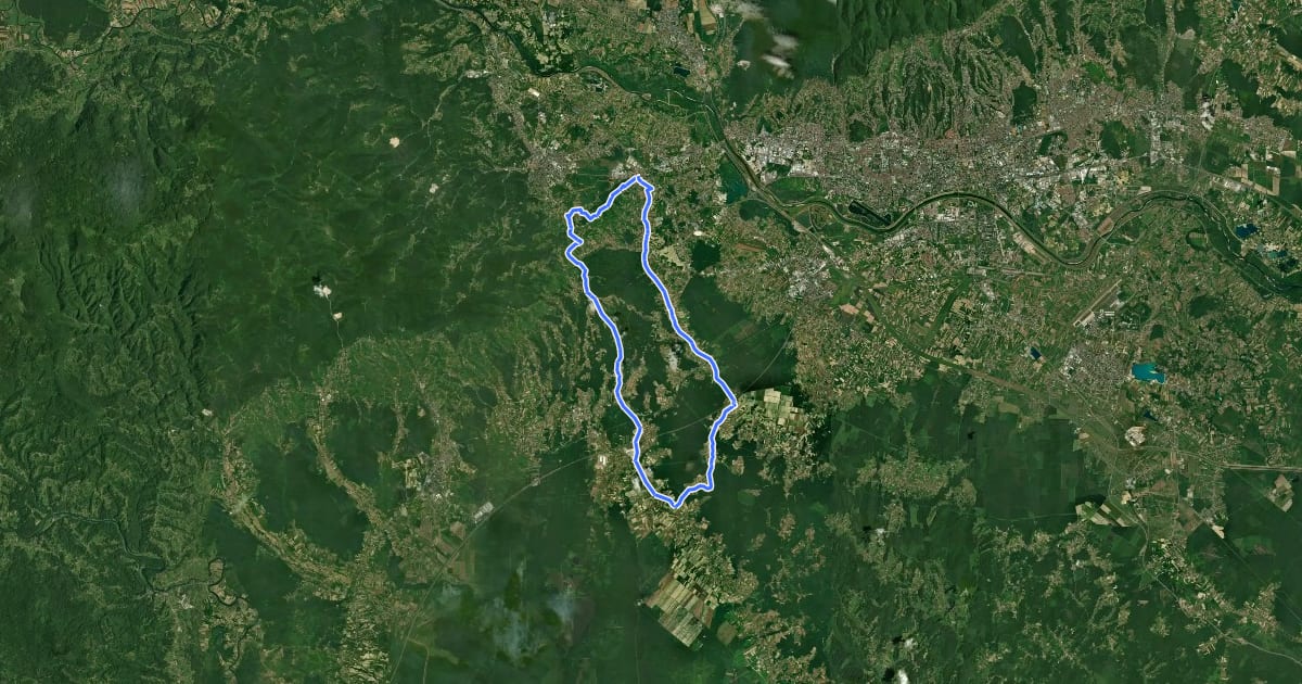 Маршрут Karta 13 - Plava ruta на спутниковом снимке