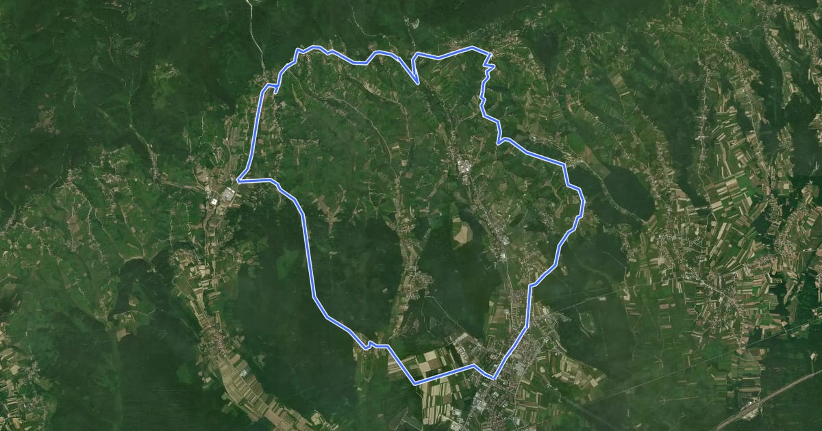 Маршрут Karta 5 - Plava ruta на спутниковом снимке