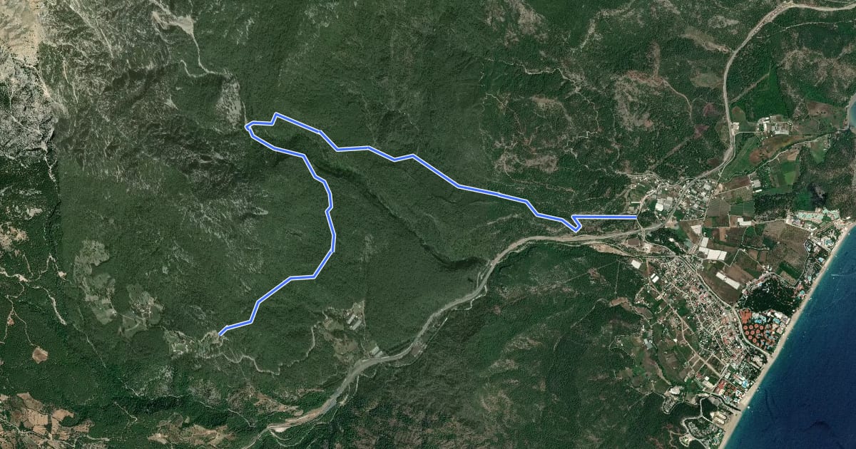 Маршрут Kartal Yuvasi to Tekirova K25 на спутниковом снимке
