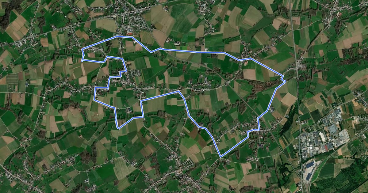 Маршрут Kartuizer wandelroute на спутниковом снимке