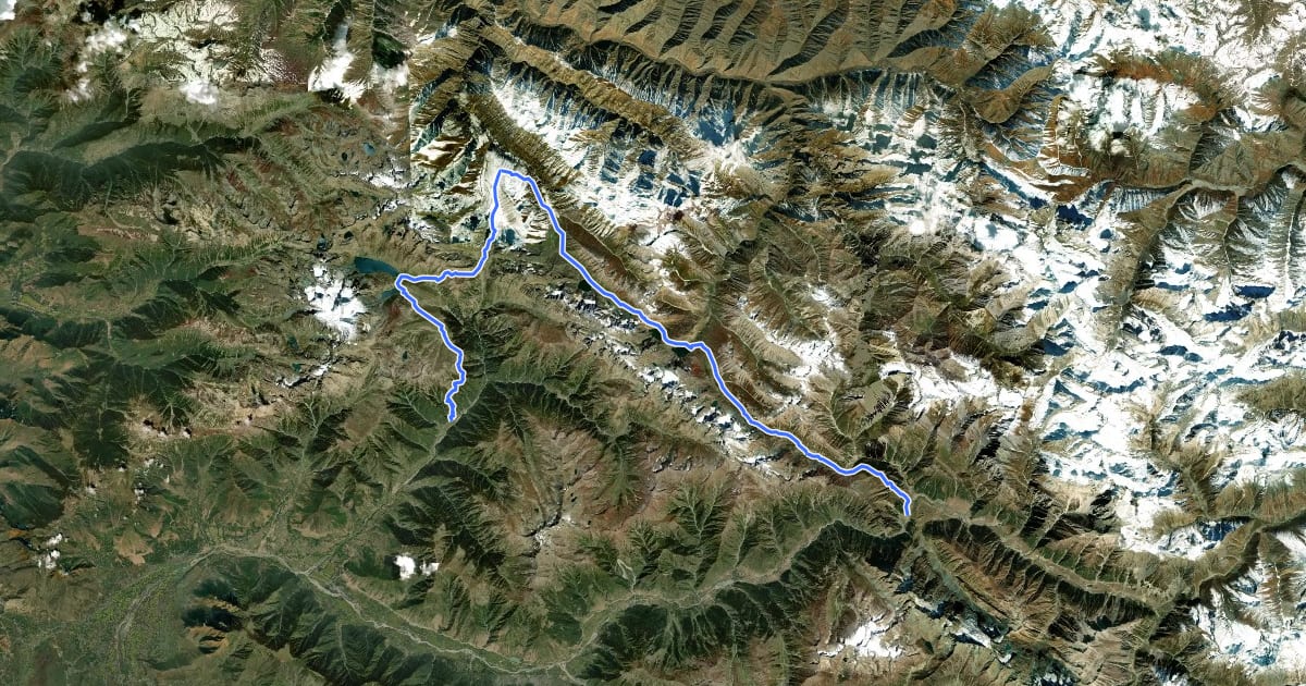 Маршрут Kashmir Great Lakes на спутниковом снимке