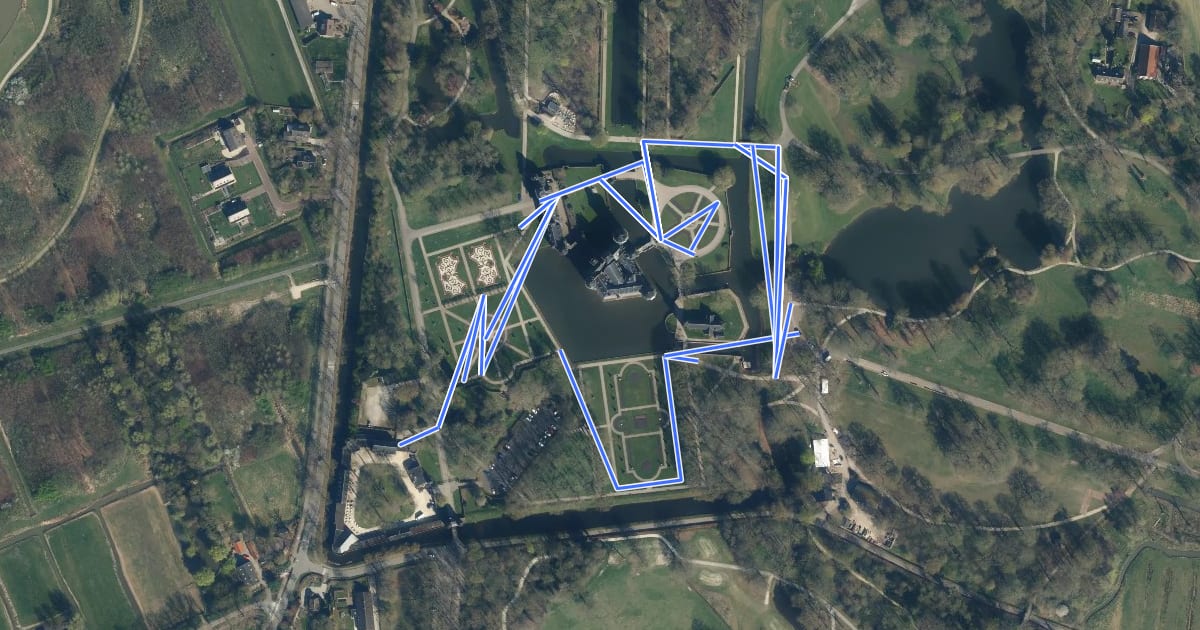 Маршрут Kasteel Highlight Tour на спутниковом снимке