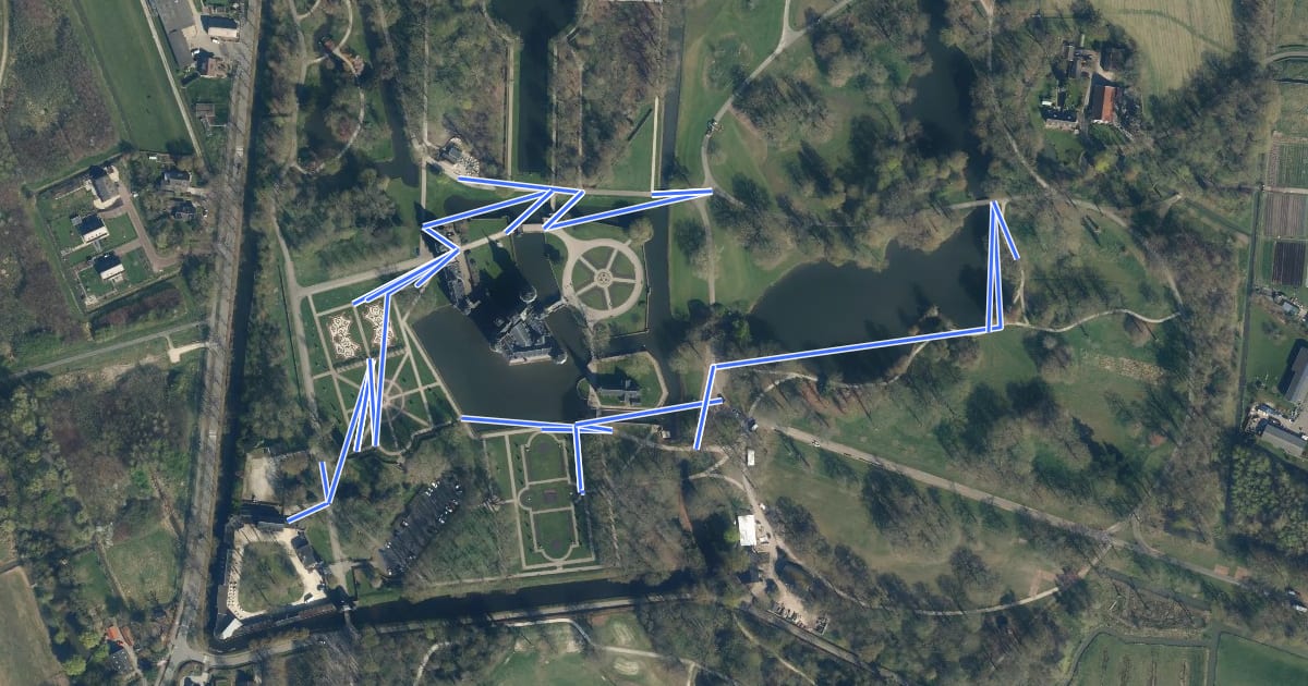Маршрут Kasteel Route на спутниковом снимке