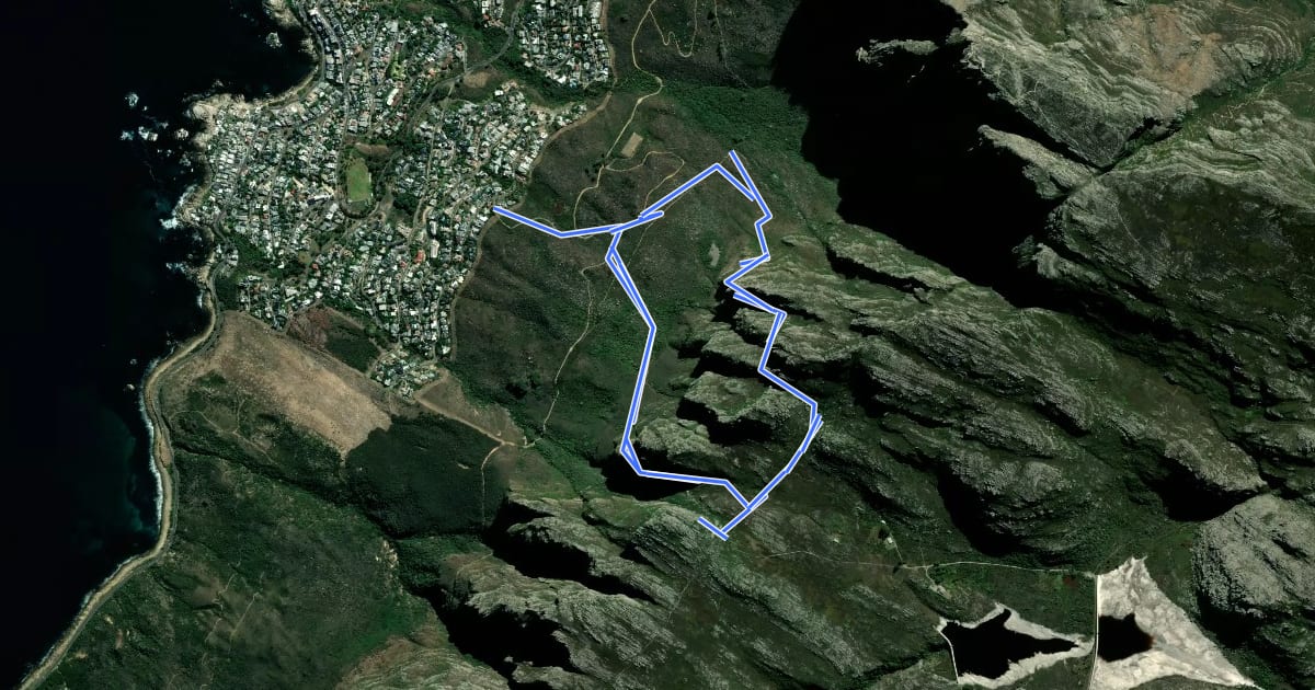 Маршрут Kasteelpoort - Diagonal Route Trail (with Diving Board excursion) на спутниковом снимке