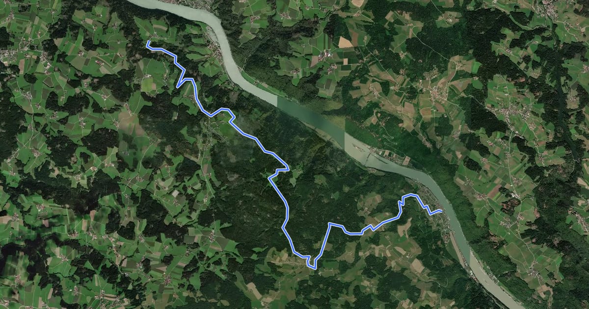Маршрут Kasten - Engelhartszell Donausteig Etappe на спутниковом снимке