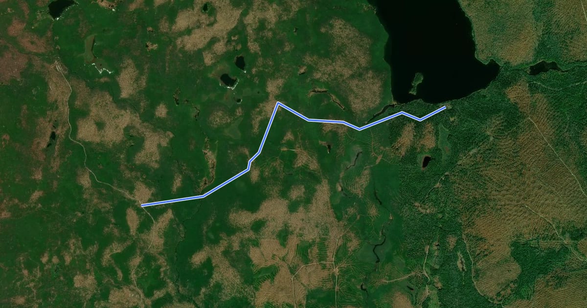 Маршрут Katahdin Lake Trail на спутниковом снимке
