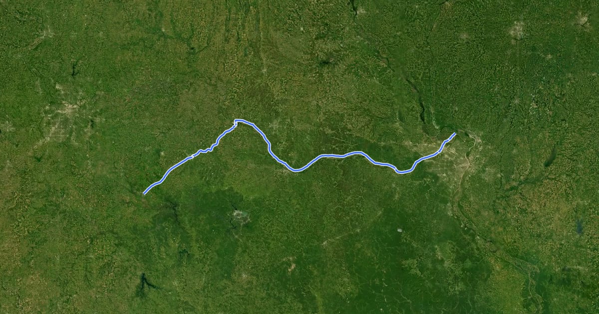 Маршрут Katy Trail State Park на спутниковом снимке