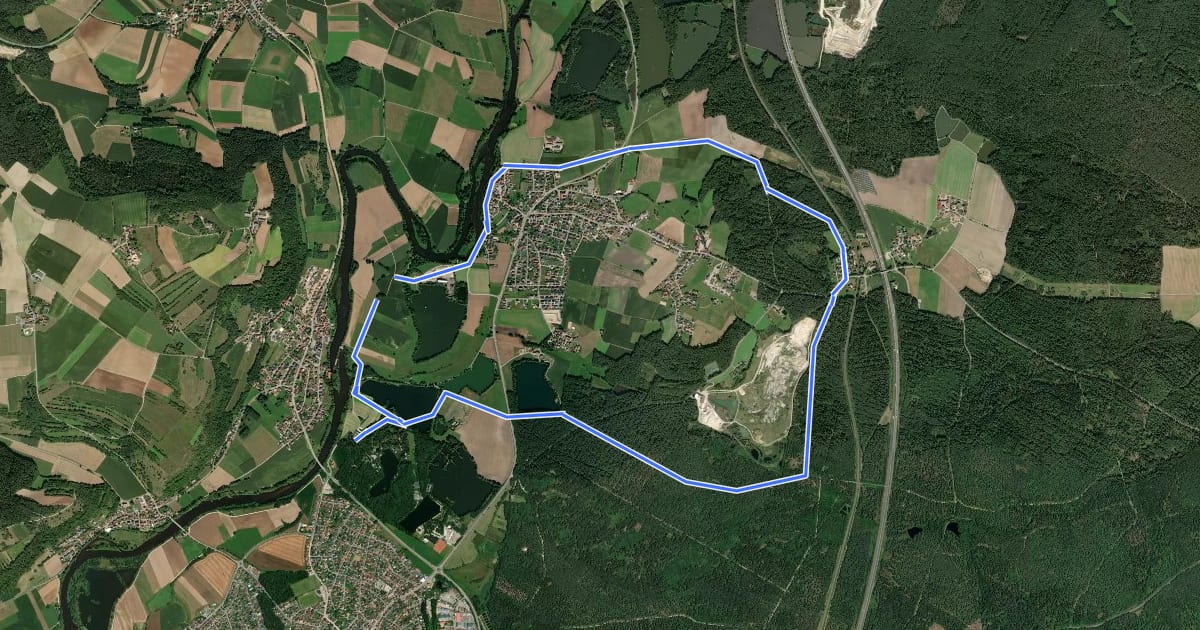 Маршрут Katzdorfer Wanderweg (Braune 13) на спутниковом снимке