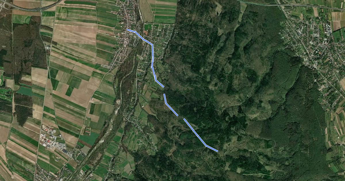 Маршрут Katzelsdorf (Gasthaus zur Weintraube) - Rosalia Kamm-Wanderweg на спутниковом снимке