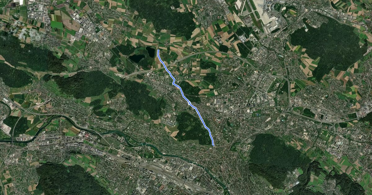 Маршрут Katzensee - Affoltern - Bucheggplatz на спутниковом снимке