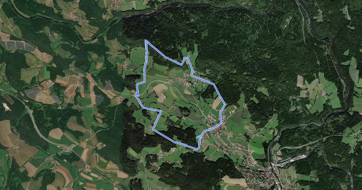 Маршрут Katzensteinrundweg на спутниковом снимке