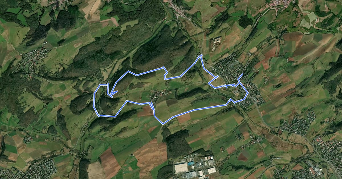 Маршрут Katzweiler Mühlenrundwanderweg на спутниковом снимке