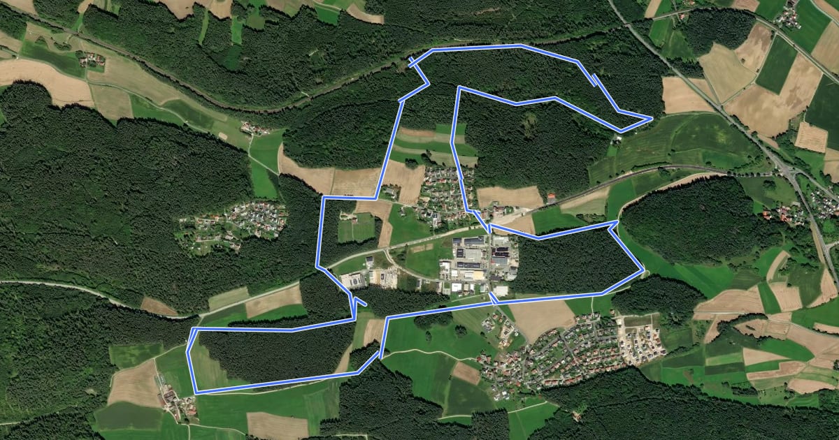Маршрут Kauerhofer Rundwanderweg (Grünring) на спутниковом снимке