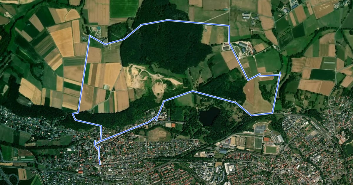 Маршрут Kaufungen, N3 - Gelber-Berg-Weg на спутниковом снимке