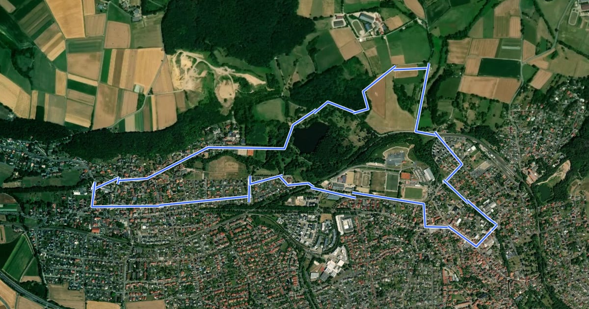 Маршрут Kaufungen, O3 - Steinertsee Weg на спутниковом снимке