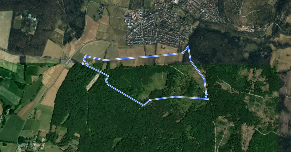 Маршрут Kaufunger Wald, Rundweg 14 - Königs-Alm на спутниковом снимке