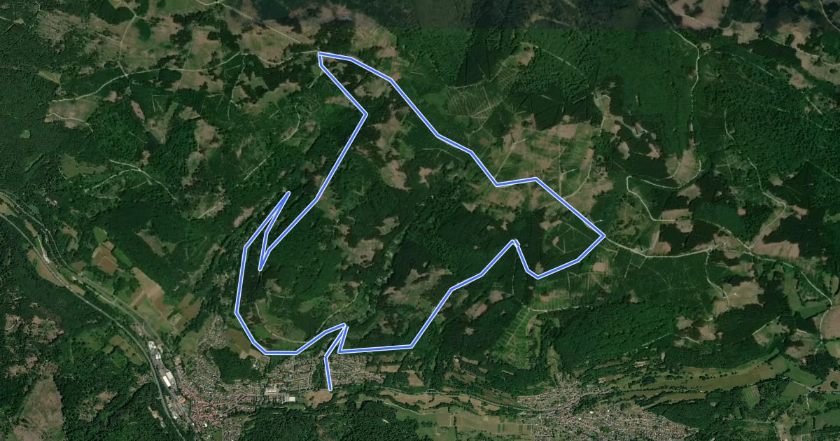 Маршрут Kaufunger Wald, Rundweg 17 - Lautenbachtal на спутниковом снимке