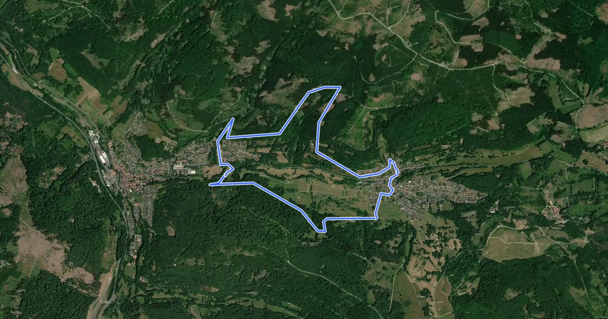 Маршрут Kaufunger Wald, Rundweg 23 на спутниковом снимке