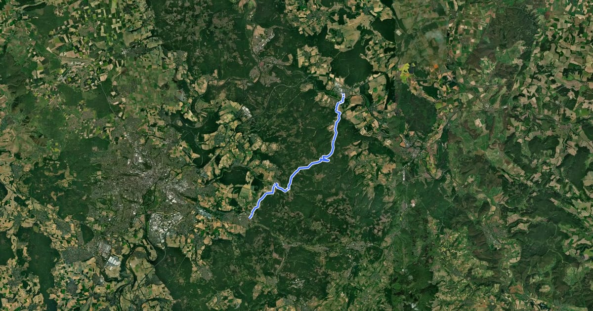 Маршрут Kaufunger Waldweg на спутниковом снимке