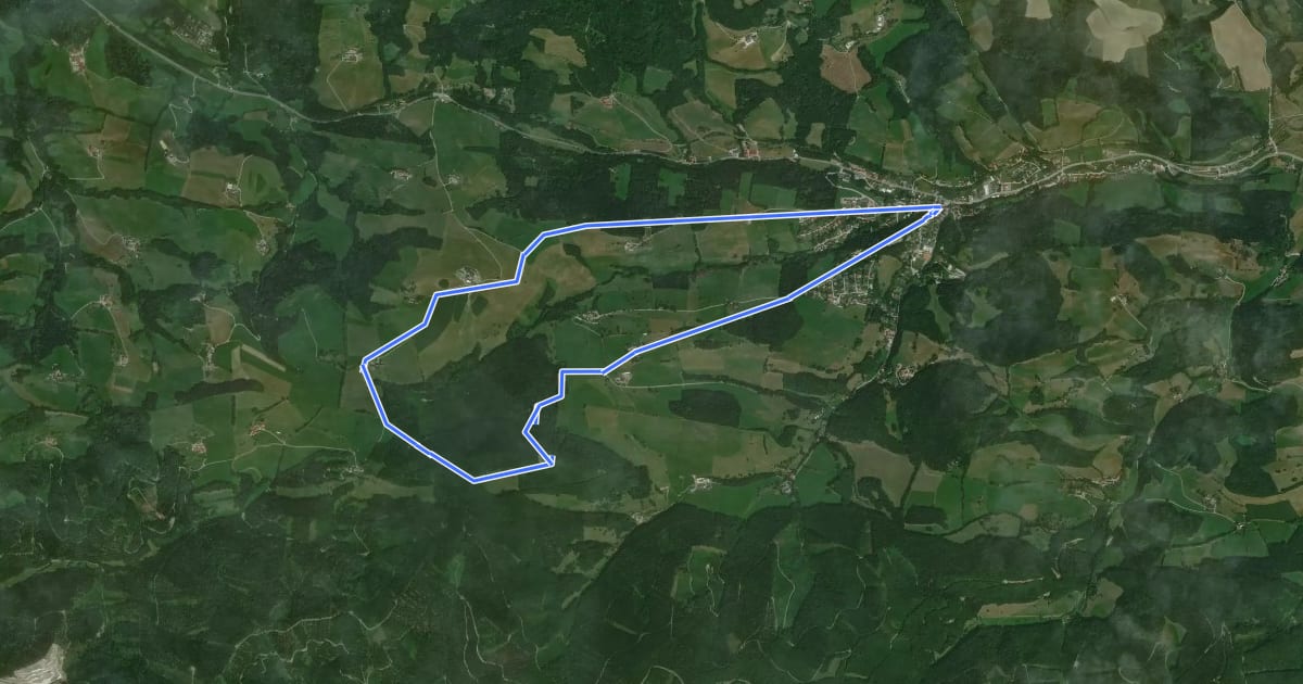 Маршрут Kaumberg - Araburg - Kollmannhof - Brennhof - zurück на спутниковом снимке