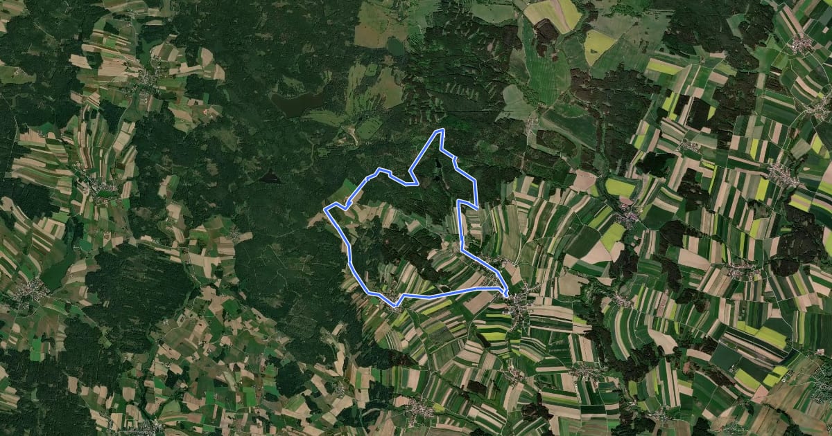 Маршрут Kautzen Rundwanderweg на спутниковом снимке