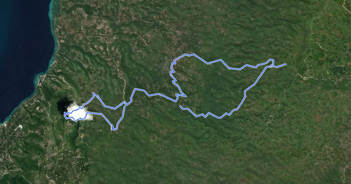 Маршрут Kawasan Falls–Osmeña Peak Traverse Trail на спутниковом снимке