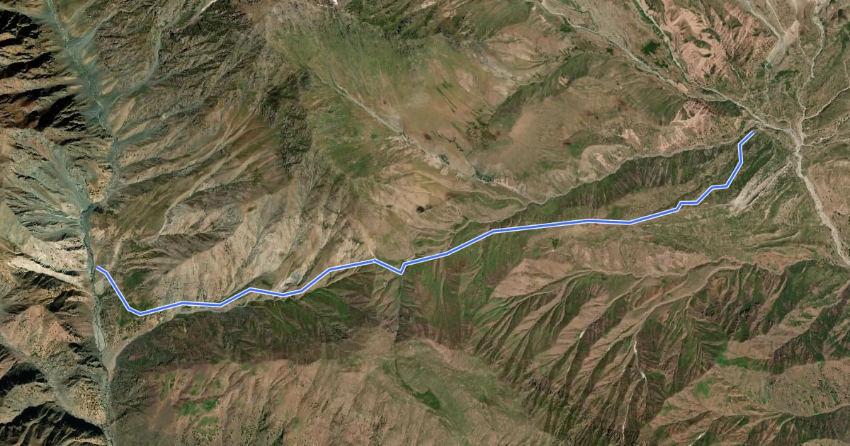 Маршрут Kaynar Pass на спутниковом снимке