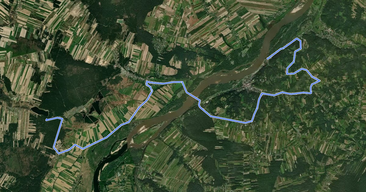 Маршрут Kazimierz Dolny - Janowice на спутниковом снимке