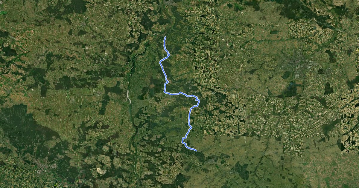 Маршрут Kazimierz Dolny - Opole Lubelskie - Bęczyn на спутниковом снимке