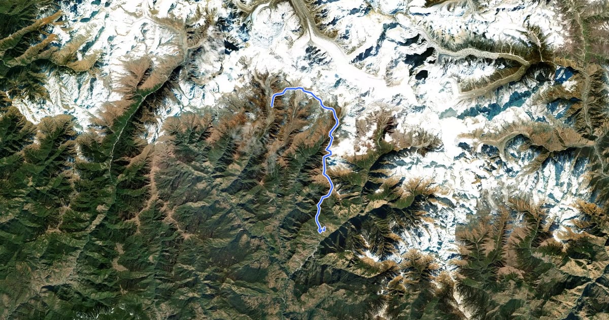 Маршрут Kedarnath to Ransi на спутниковом снимке