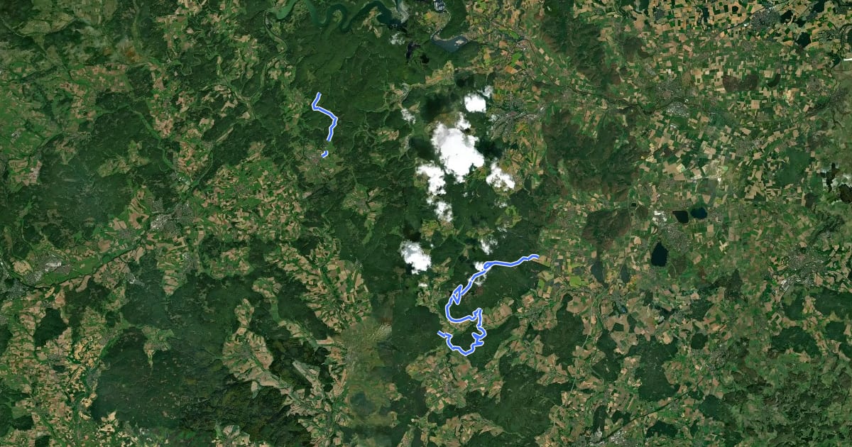 Маршрут Kellerwaldsteig на спутниковом снимке