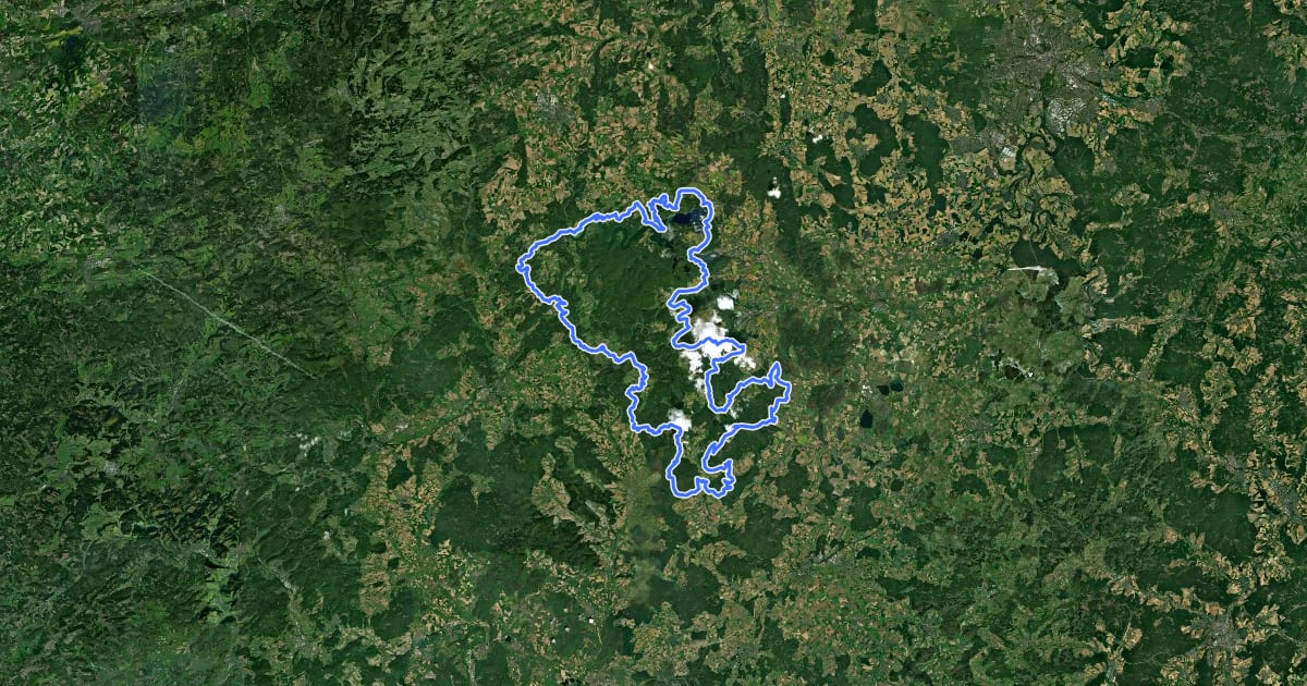 Маршрут Kellerwaldsteig, Hauptroute на спутниковом снимке
