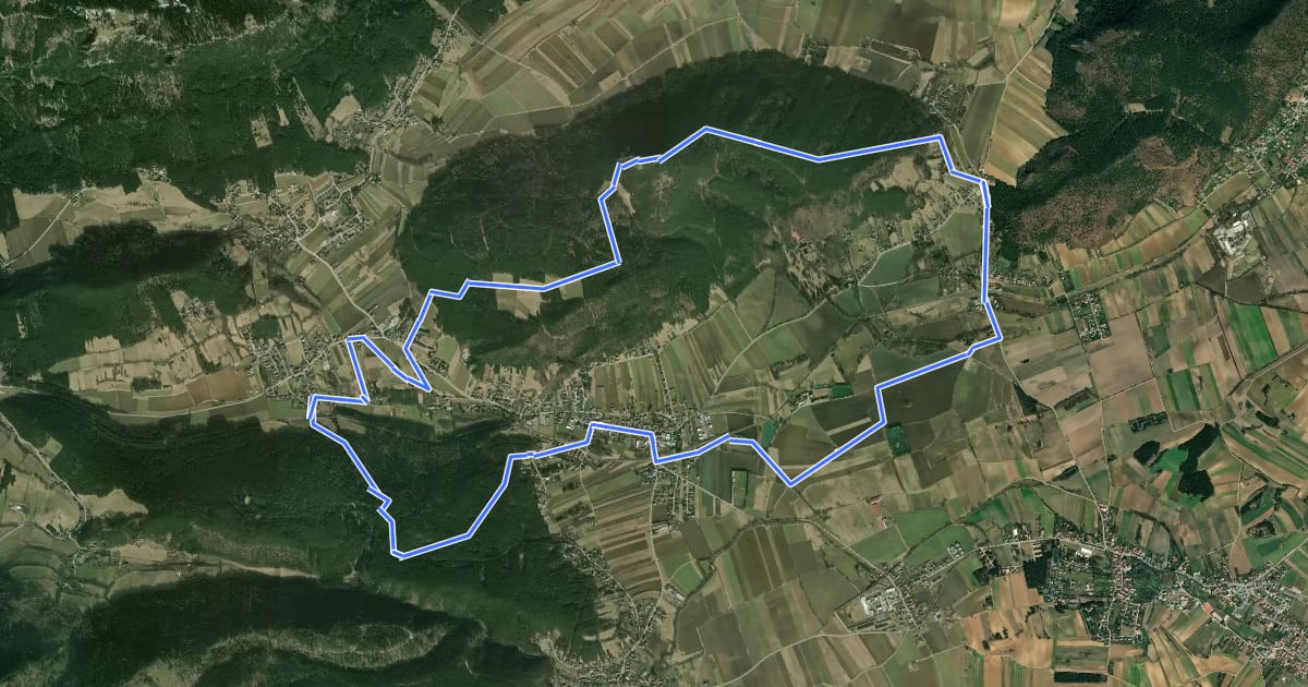 Маршрут Keltensteig Runde bei Willendorf на спутниковом снимке