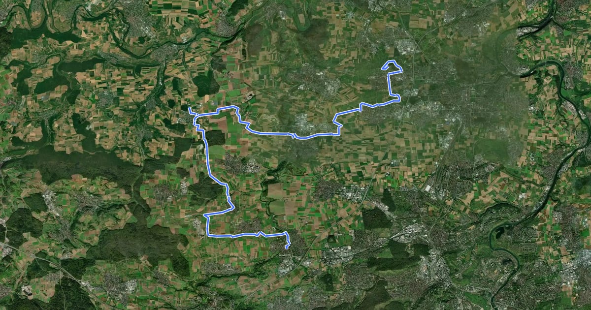 Маршрут Keltenweg на спутниковом снимке