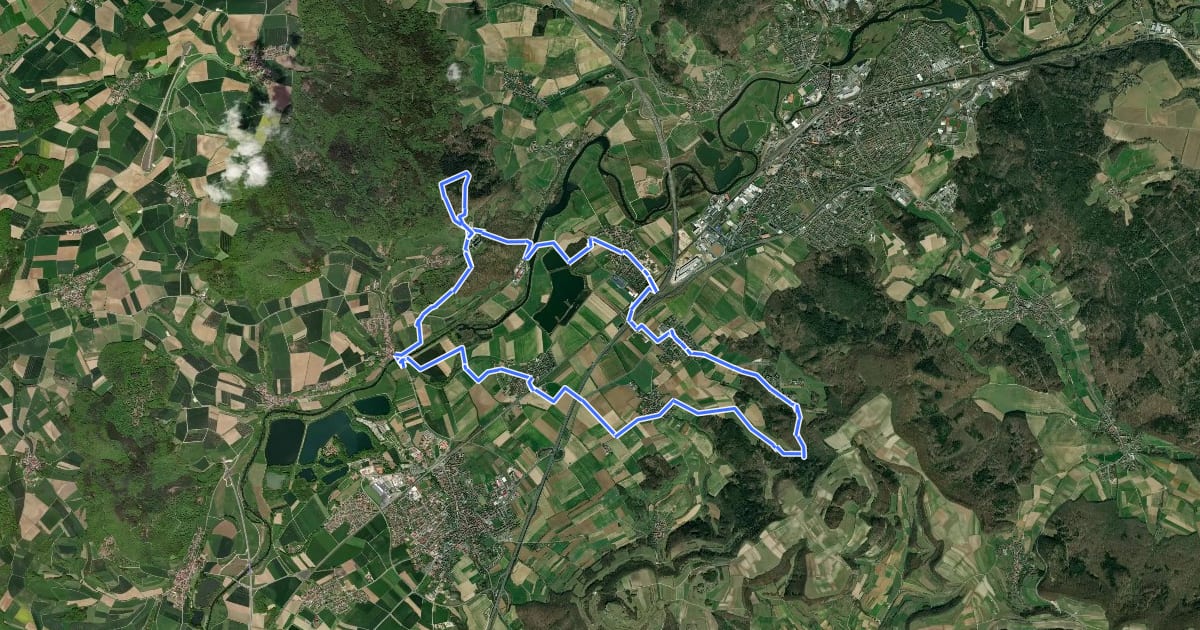 Маршрут Keltenweg B на спутниковом снимке