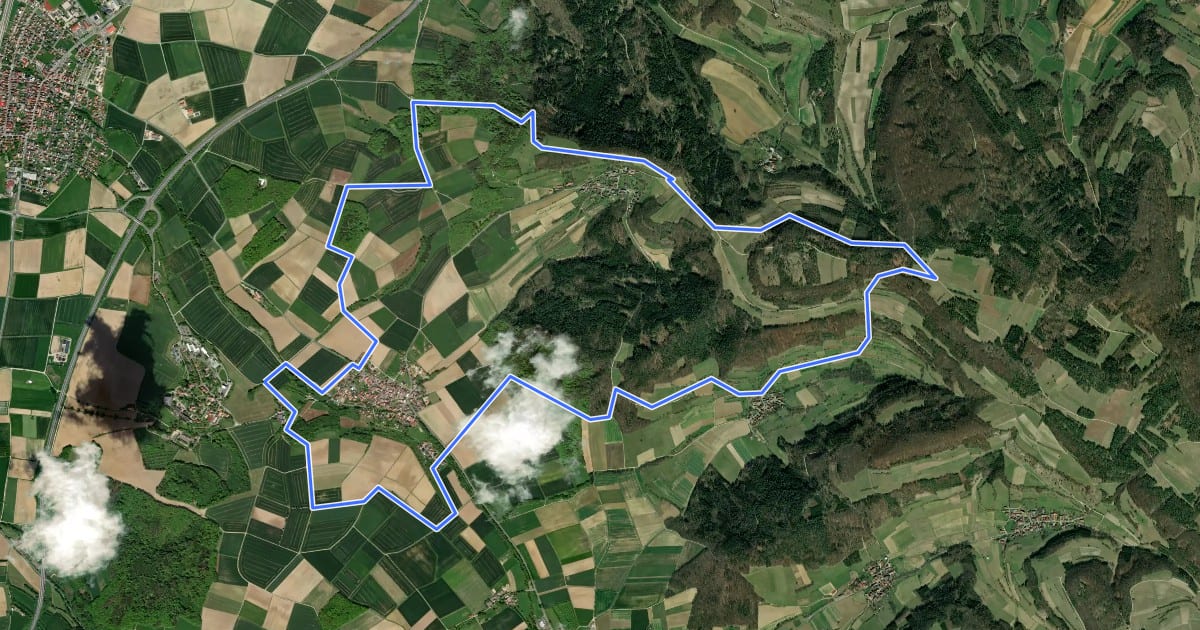 Маршрут Keltenweg E на спутниковом снимке
