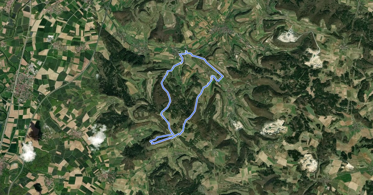 Маршрут Keltenweg F на спутниковом снимке