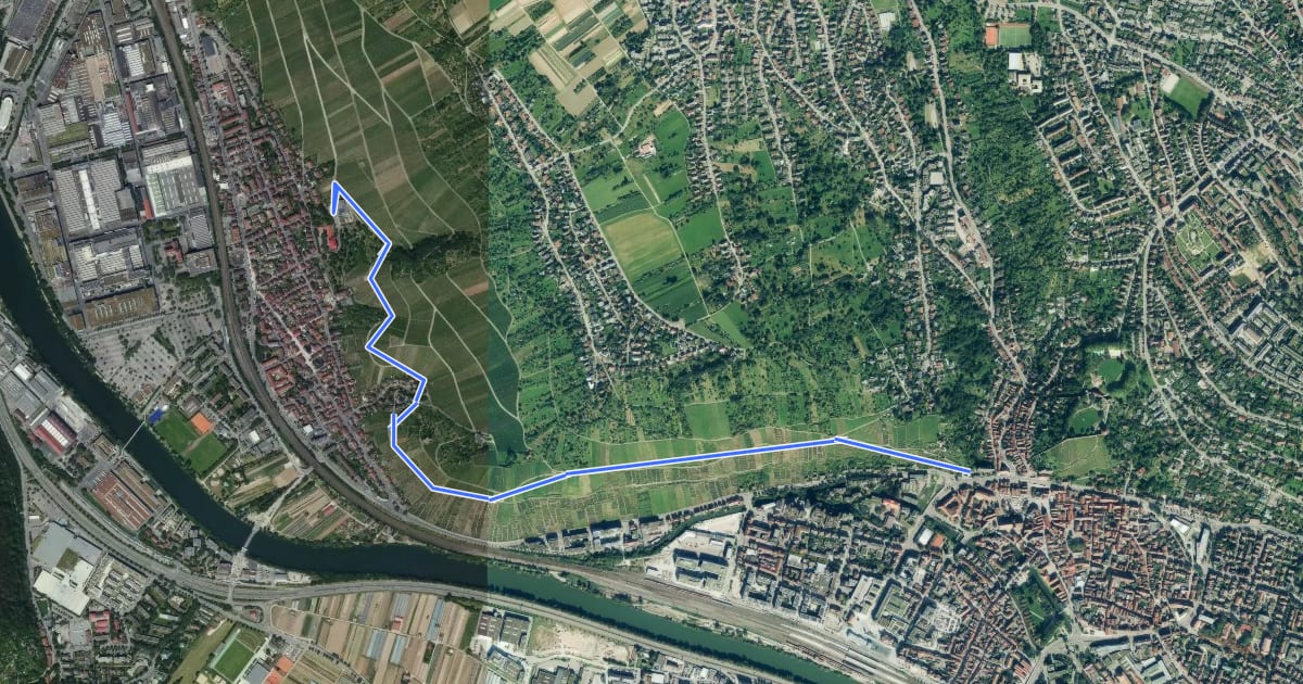 Маршрут Kelterweg на спутниковом снимке