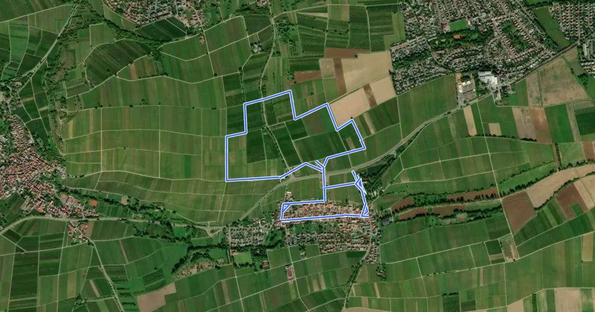 Маршрут Kelterweg Wollmesheim на спутниковом снимке
