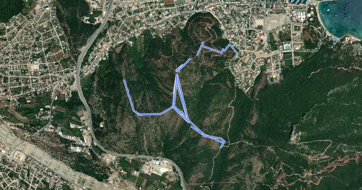 Маршрут Kemer view routes на спутниковом снимке