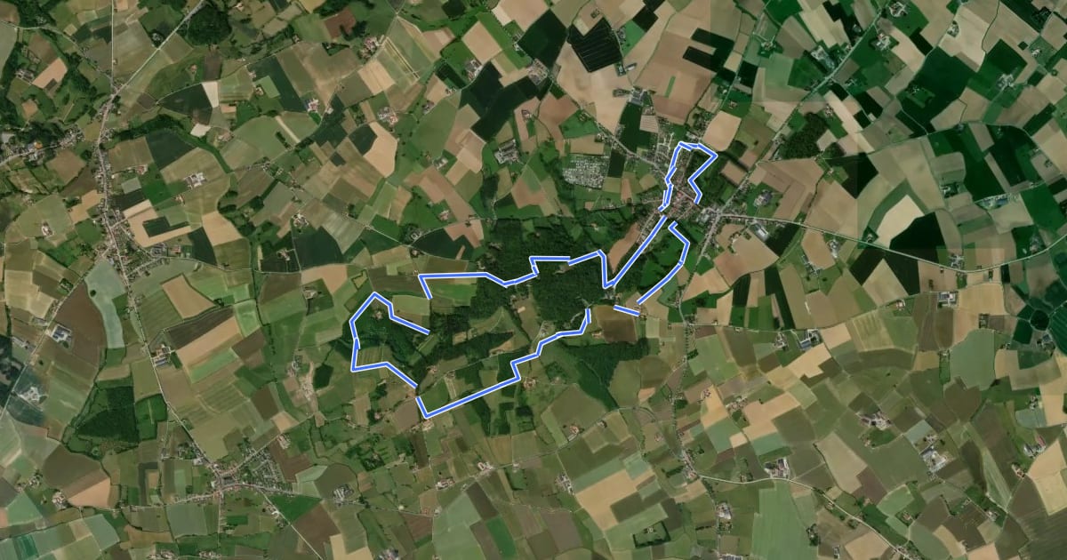 Маршрут Kemmelberg wandelroute на спутниковом снимке