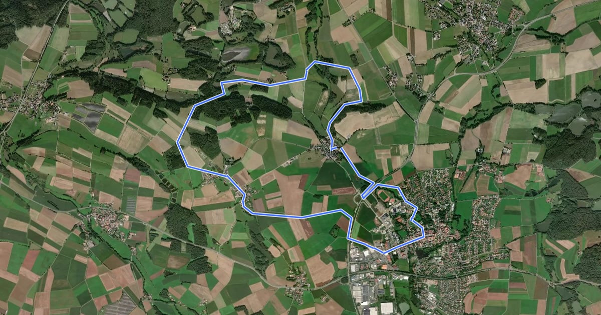 Маршрут Kemnather Rundwanderweg Nr. 6 на спутниковом снимке