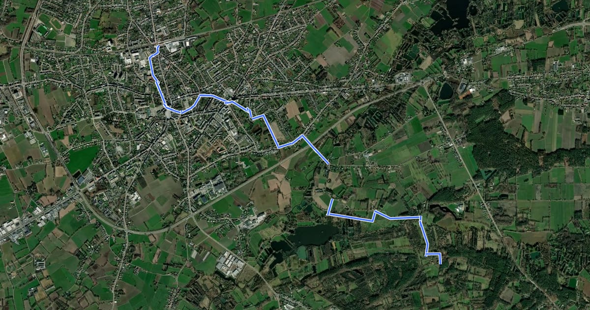 Маршрут Kempen-Maaspad Aanlooproute Geel на спутниковом снимке
