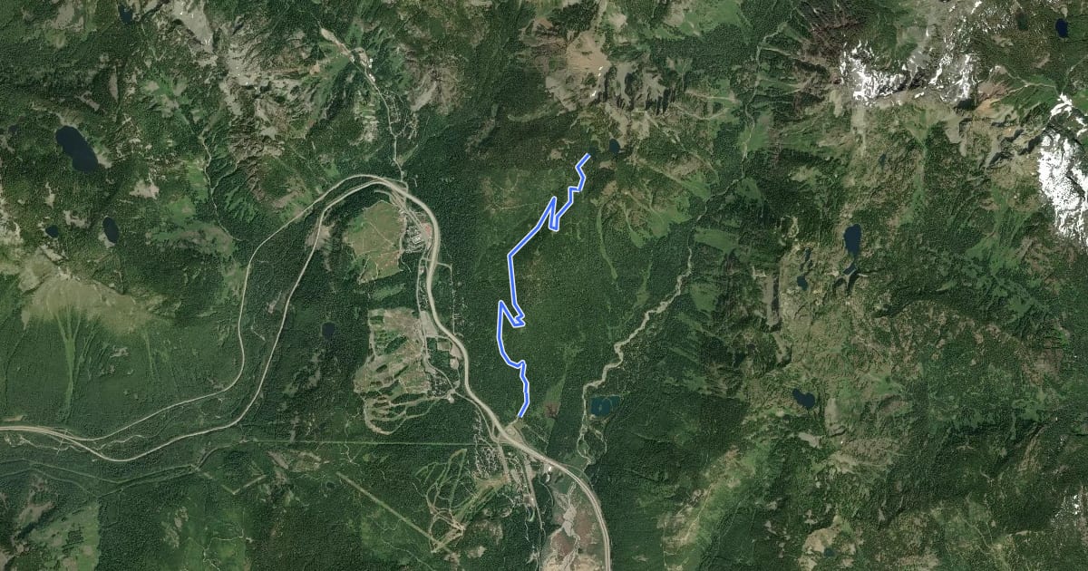 Маршрут Kendall Peak Lakes Trail на спутниковом снимке