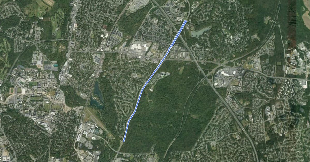 Маршрут Kenilworth Ave на спутниковом снимке