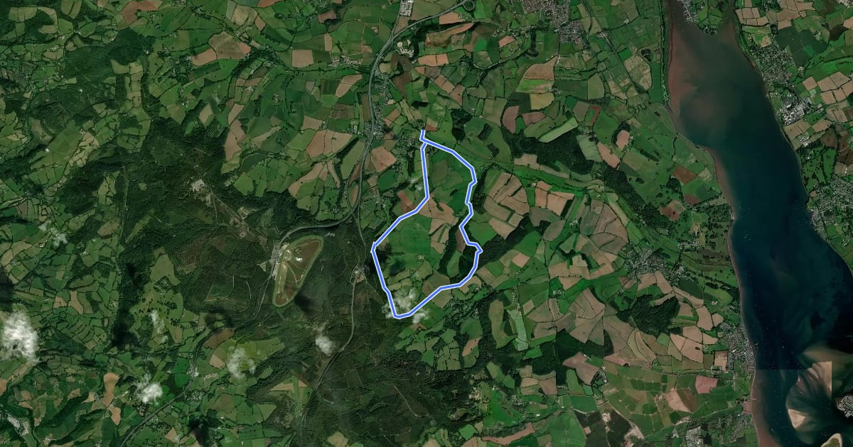 Маршрут Kenn to Haldon Trail на спутниковом снимке
