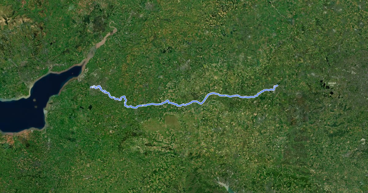 Маршрут Kennet and Avon Canal Trail на спутниковом снимке