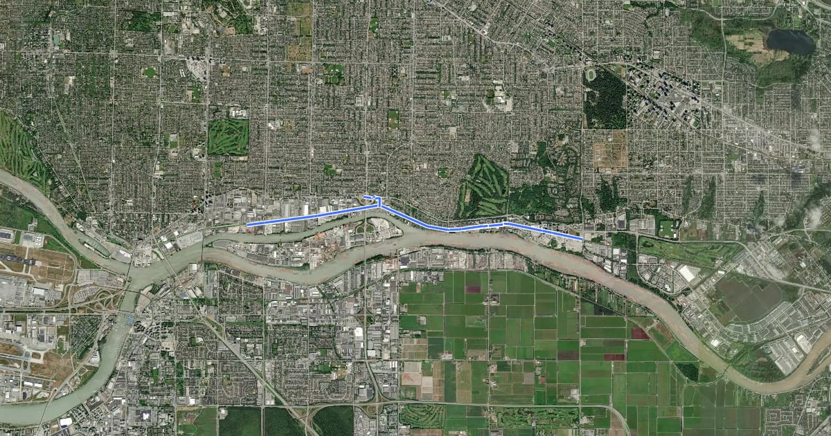 Маршрут Kent Bikeway на спутниковом снимке