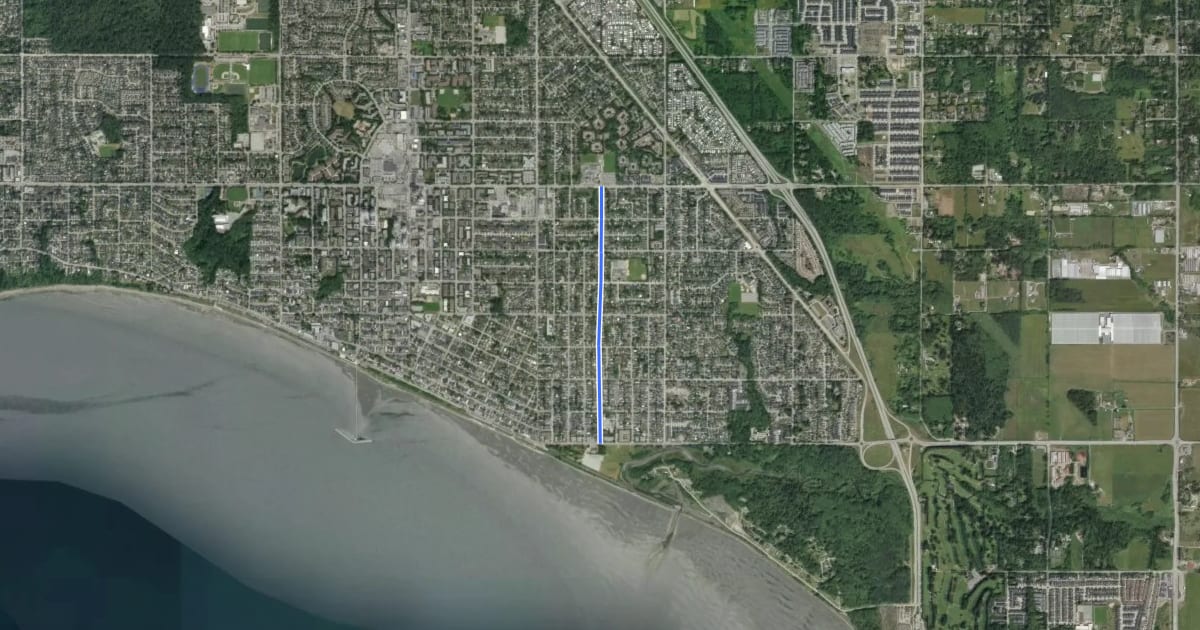 Маршрут Kent Street Bike Route на спутниковом снимке